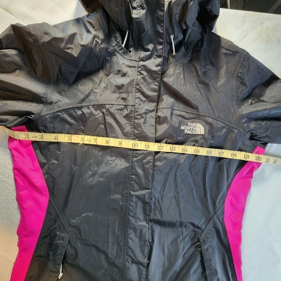The North Face Women's Hyvent Windbreaker Rain Jacket Hooded Black/Pink SP - Picture 5 of 12